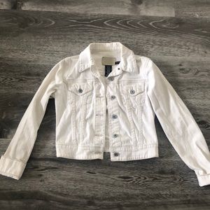 Calvin Klein white cropped denim jacket!